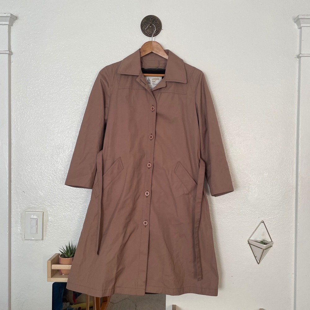 London Fog Vintage Mauve Tan Trench Coat with Removable Lining Size 6 Pet